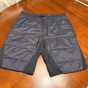 SCOTT Sports Insulated Ski Shorts Hiking Puffer Mens XXL Black Zip Fly EUC
